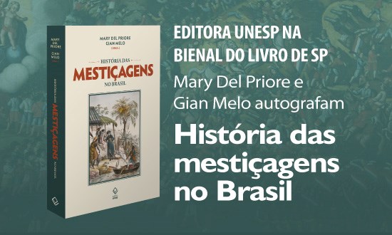 Mary Del Priore e Gian Melo autografam 'História das mestiçagens no Brasil' na Bienal do Livro de SP