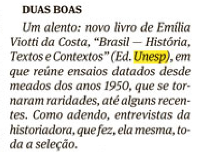Folha de S,Paulo - nota Jânio de Freitas